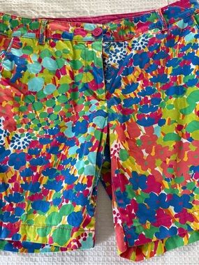 Talbots Bright Floral Multi-Color Flat Front Shorts